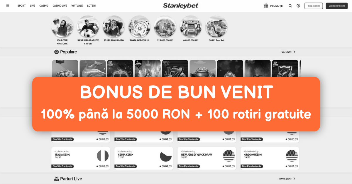 Stanleybet Casino welcome bonus